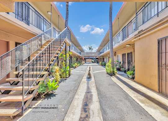 A sunny day at the beachfront property management office.