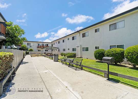A sunny day at the beachfront property management office.