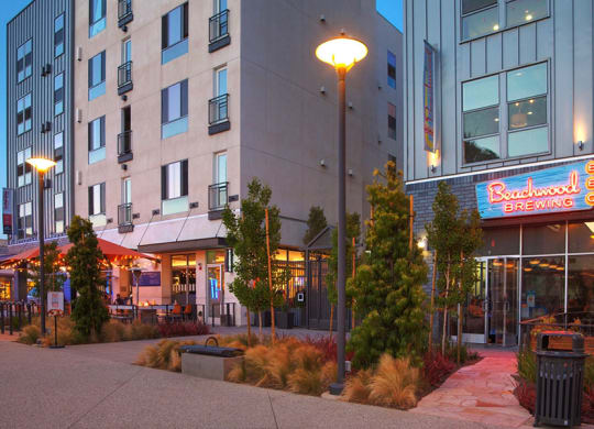 Exterior of Restaurants at 210 Third Lofts in Downtown Long Beach