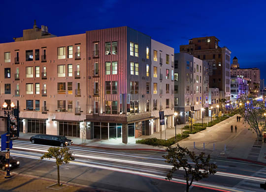 City Night, 210 Third Lofts in Downtown Long Beach at night