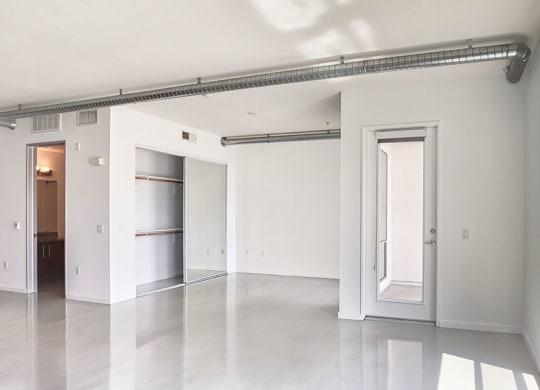 Bright Open Bedroom and Closet in Loft Apartment 210 Third Lofts in Downtown Long Beach