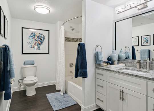 A bathroom with a toilet, sink, and a mirror.