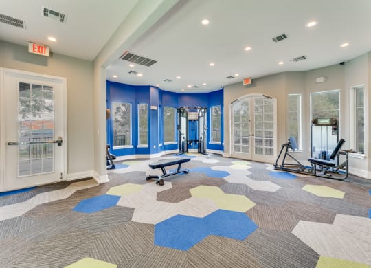 the preserve at ballantyne commons fitness room with gym equipment