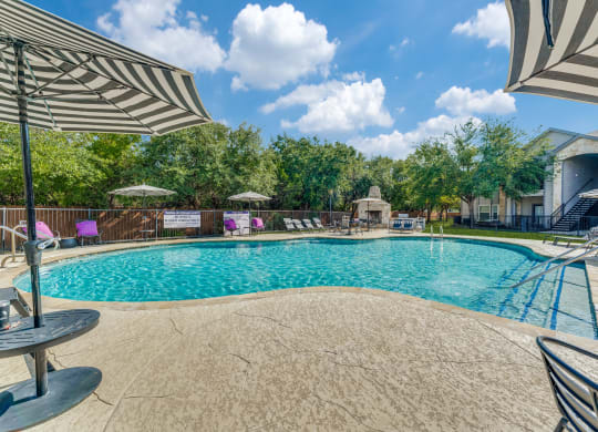 our apartments have a resort style pool and patio