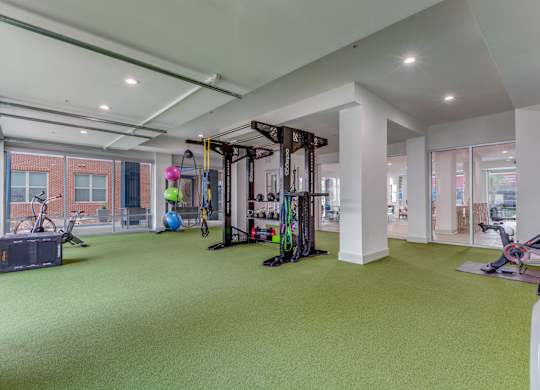 the gym at the preserve at cardinal courts apartments oh