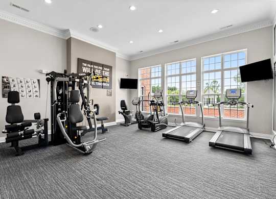 our state of the art gym is equipped with cardio machines and weights