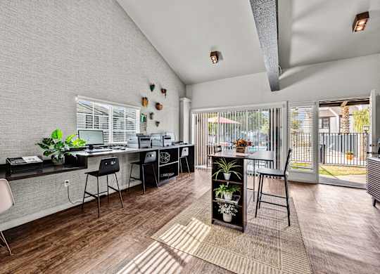 the living room and dining room