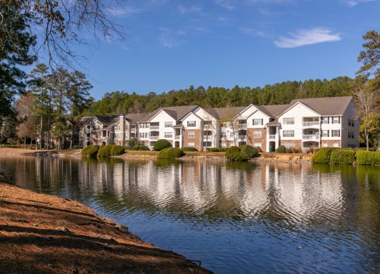 Brentwood Downs Lake with apartment building