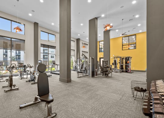 fitness center with machines
