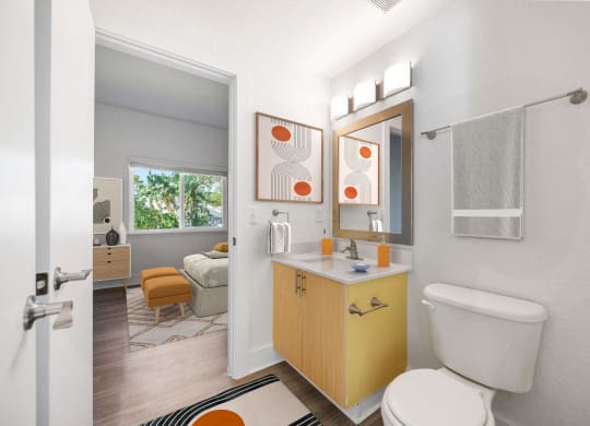 a bathroom with a toilet and a sink and a mirror