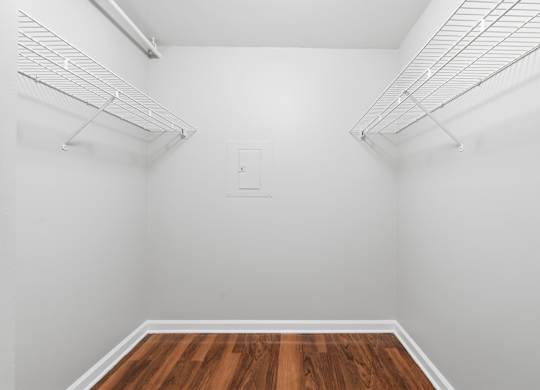 A renovated studio apartment with walk in closet.