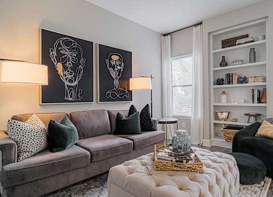 a living room with a couch and a