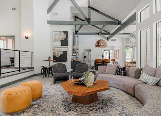 a living room with a couch and a coffee table