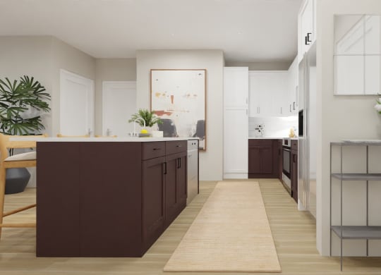 a kitchen with a sink and a counter top
