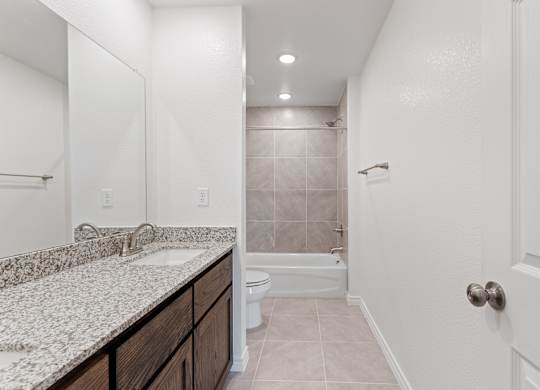 a bathroom with a sink and a toilet and a shower