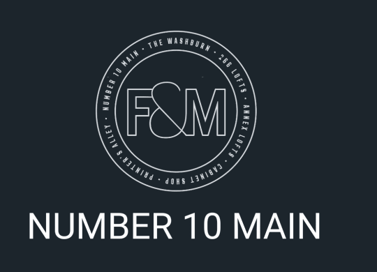 a black and white logo with the words number 10 main on it