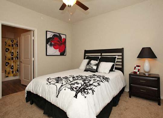 model apartment bedroom with furnishings