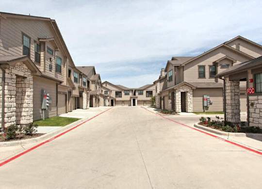 exterior shot of road and buildings