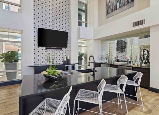 lobby with tv and chairs