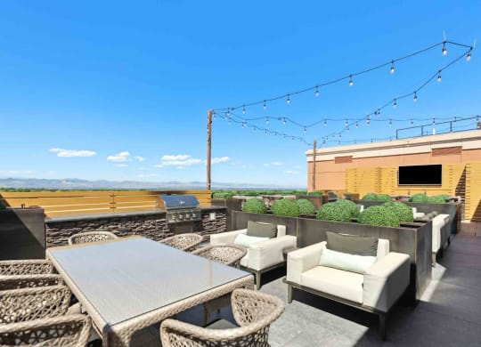 the patio on the roof of the building