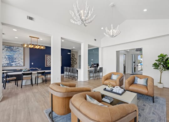 a living room with couches and a coffee table