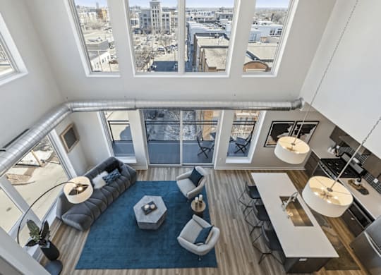 Penthouse living room from top floor
