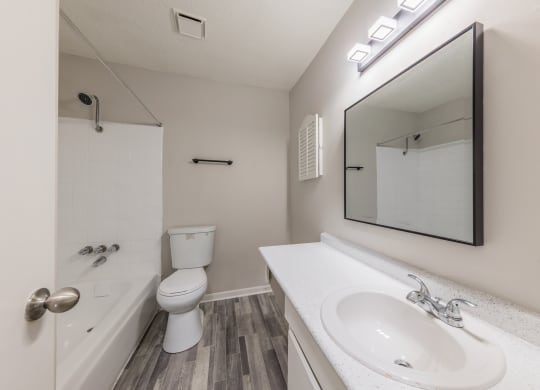 this is a photo of the bathroom of a 560 square foot, 1 bedroom apartment at as