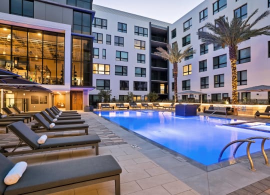 our night time poolside image