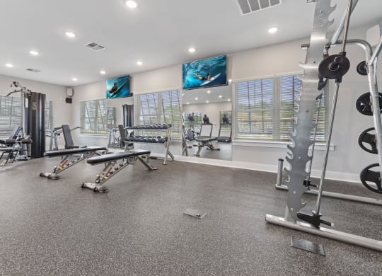 the gym at the preserve at green valley townhomes in green valley va