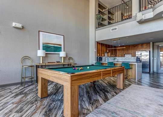 our apartments have a game room with a pool table and ping pong
