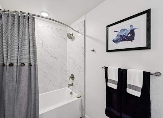Bathroom With Bathtub at Fora Apartments, Las Vegas Nevada