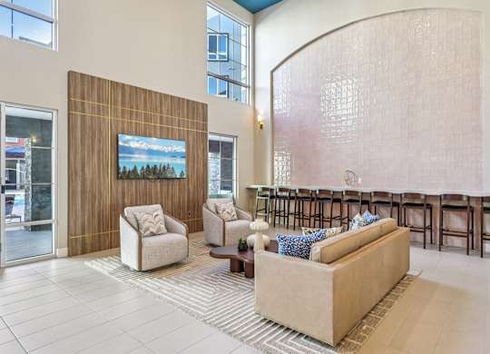 Lounge Area With TV at Fora Apartments, Nevada