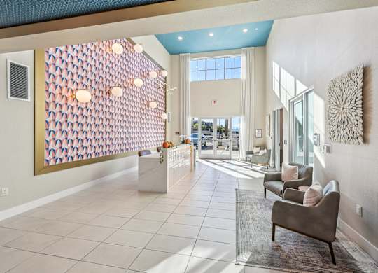 Decorated Hallway at Fora Apartments, Nevada