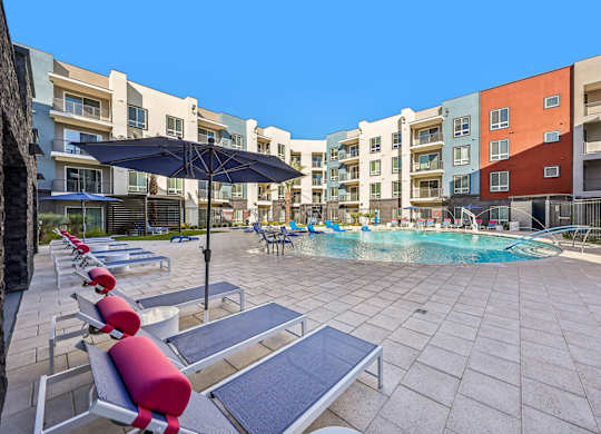 Pool With Lounge Chairs at Fora Apartments, Las Vegas, 89183