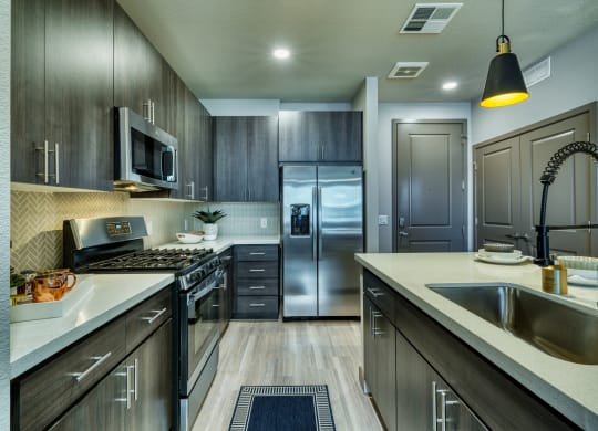 Gourmet Kitchen at The Rey Downtown Apartments, Phoenix, 85003