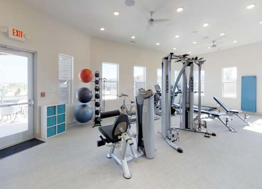 fitness center at Echo Park at Perry Crossing Apartments, Plainfield, Indiana