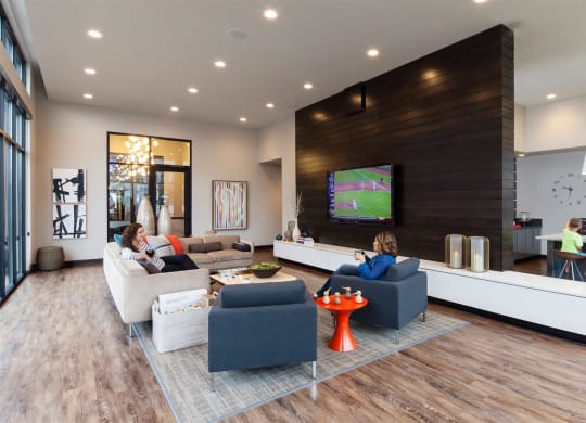 Clubroom With Smart Tv And Ample Of Sitting Area at CityWay, Indianapolis, IN