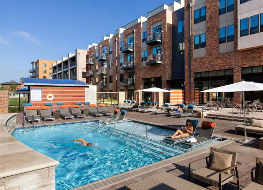 Outdoor Pools with Patio Seating at CityWay, Indiana