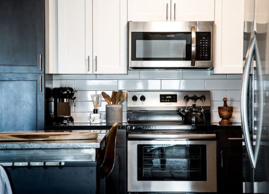 Electric Range In Kitchen at CityWay, Indiana