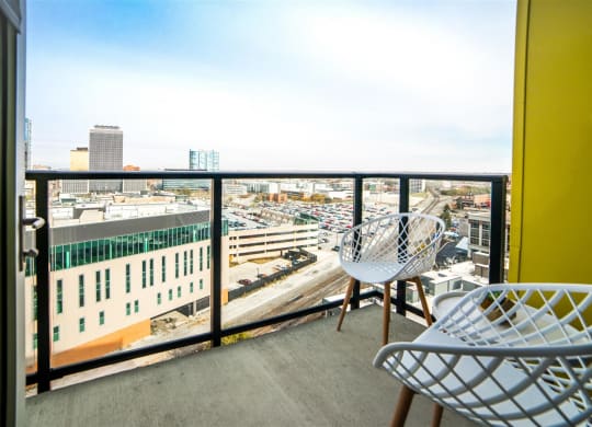 Private Balcony With Seating at CityWay, Indianapolis, Indiana