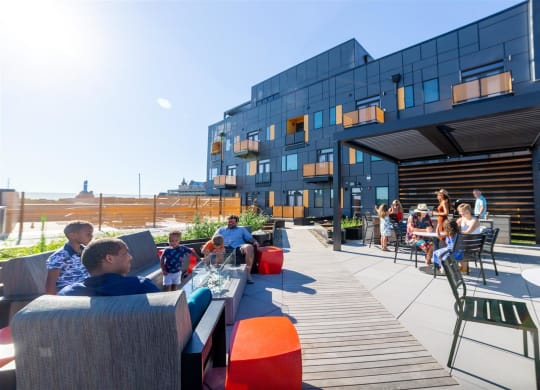 Rooftop Deck with Multi Seating Groups at CityWay, Indiana, 46204