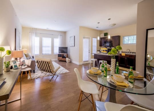 Living Room With Plenty Of Natural Light, at Buckingham Monon Living, Indianapolis Indiana