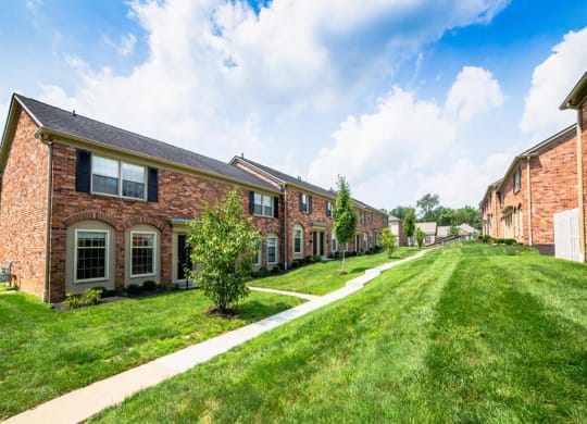 Beautiful Courtyard With Walking Paths, at Buckingham Monon Living, Indianapolis