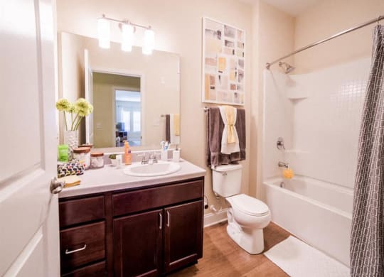 Bathroom With Adequate Storage, at Buckingham Monon Living, Indianapolis, 46220