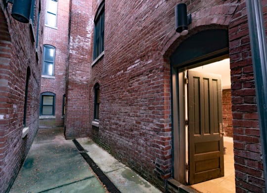 Backyard at Lockerbie Court on Mass Ave, Indianapolis, Indiana