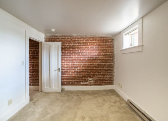 Bedroom entrance door View with Window at Lockerbie Court on Mass Ave, Indiana, 46204