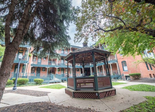 Gazebo at Lockerbie Court on Mass Ave, Indiana, 46204