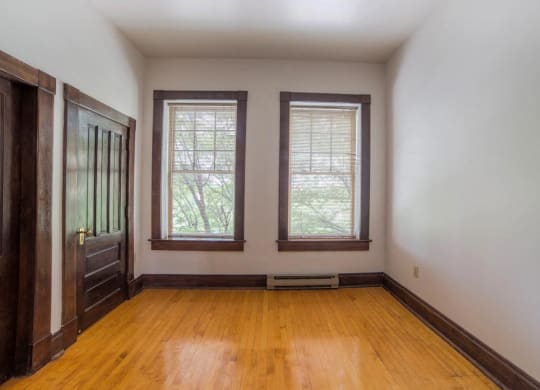 Bedroom withwindows at Lockerbie Court on Mass Ave, Indiana, 46204