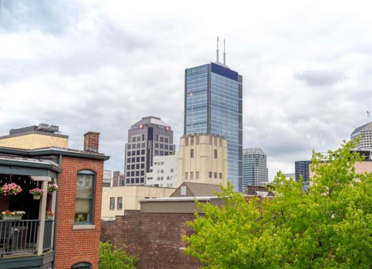 View of Downtown Indianapolis at Lockerbie Court on Mass Ave, Indianapolis