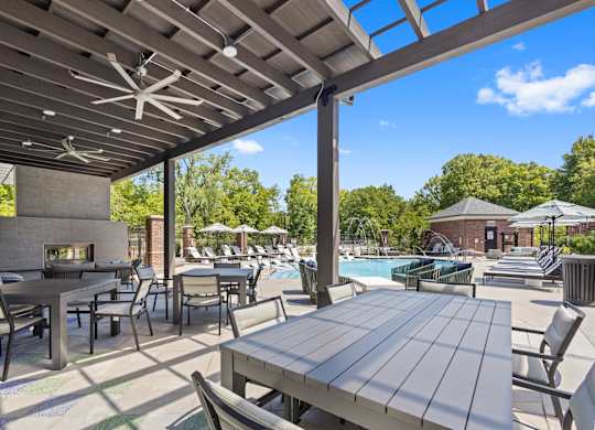 the reserve at city center amenities patio and pool area